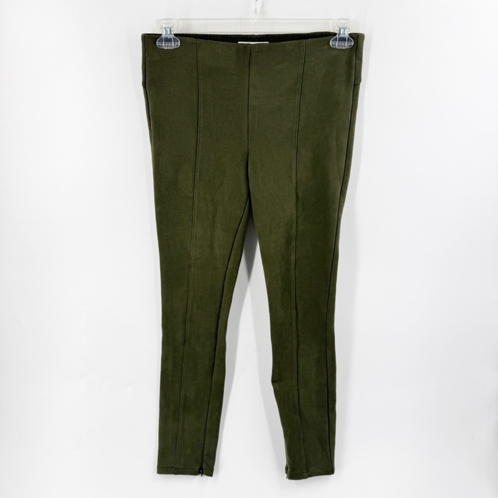 ✅ Anthropologie Brown Faux Suede Skinny Leggings IN OLIVE GREEN SIZE 30